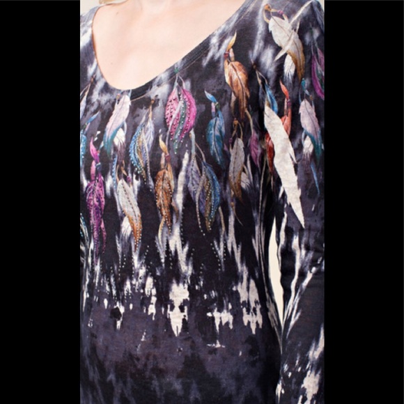 Vocal Sublimation Feather Print Stone embellished! - Picture 7 of 8